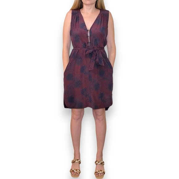 5/$100 SALE -  ALC V Neck 100% Silk Mini Dress - Picture 1 of 9